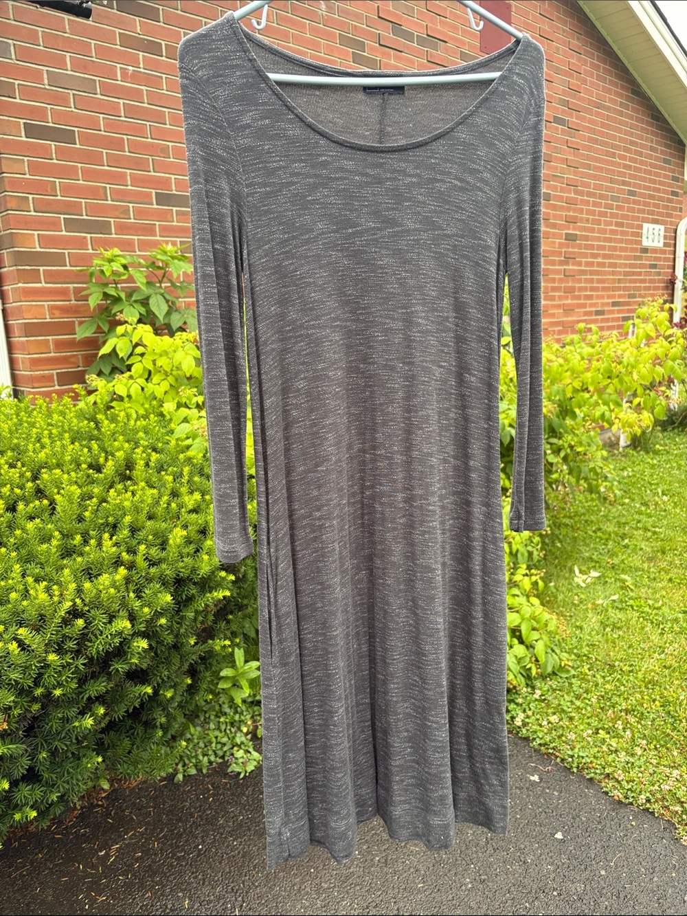 Gap 3/4 Sleeve Gray midi dress